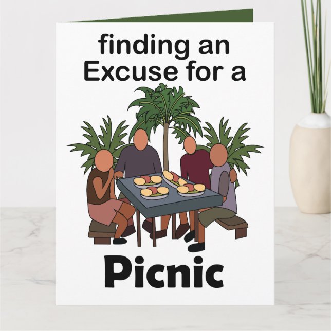 Picknick Hitta en ursäkt för en picknickfest Kort (Framsida)