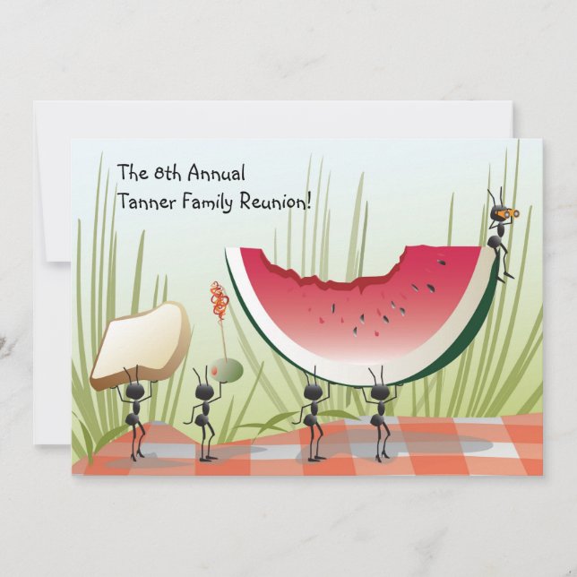 Picknick-, party- eller familjmöteinbjudan inbjudningar (Framsida)