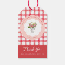 Picknick Sommar Röd Rosa Gingham Flicka Bebis Show