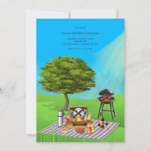 Picknick under ett träd inbjudningar