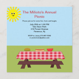 Picknickbord på gräsinbjudan inbjudningar
