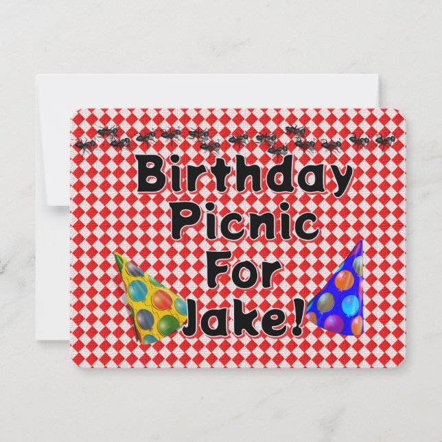 Picknickfest för födelsedag inbjudningar (Framsida)