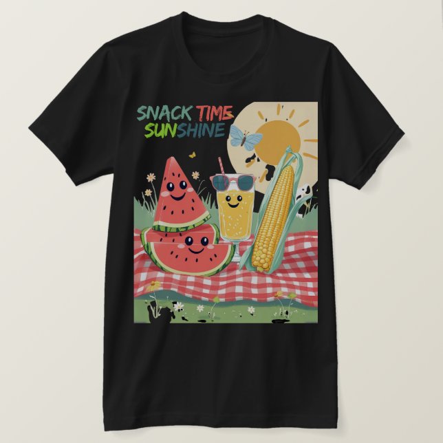 Picknickskompisar – Sommar-snackslag T Shirt (Design framsida)