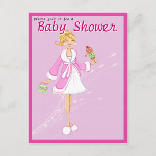 Picks & Ice Cream Baby Shower Post Card Inbjudan Vykort