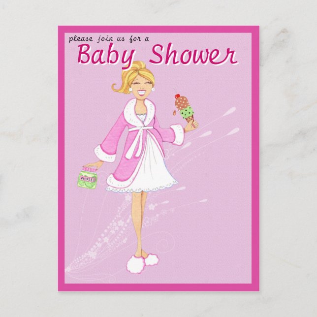 Picks & Ice Cream Baby Shower Post Card Inbjudan Vykort (Framsida)