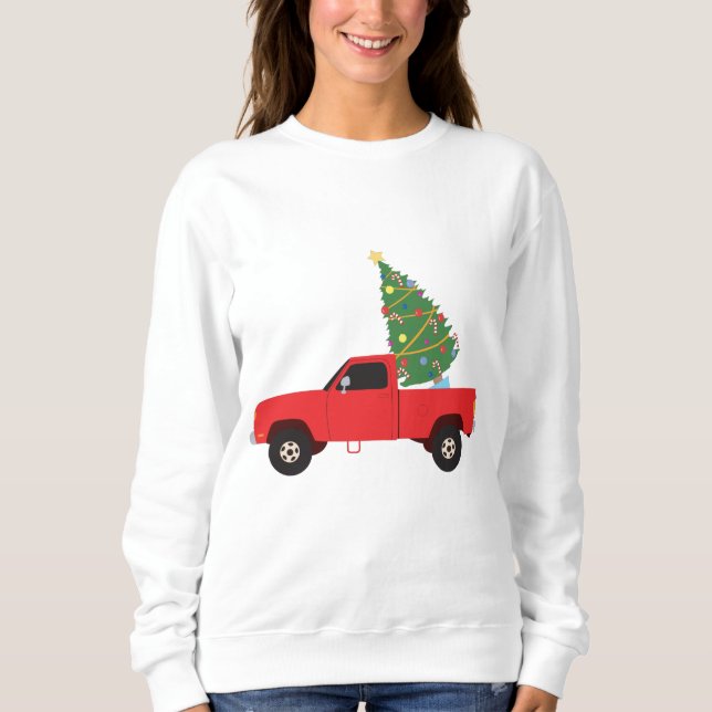 Pickup Truck Julgran T Shirt (Framsida)