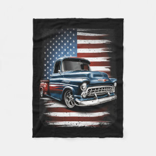 Pickupa Lastbil-amerikanska Flagga 4 juli Patriot Fleecefilt