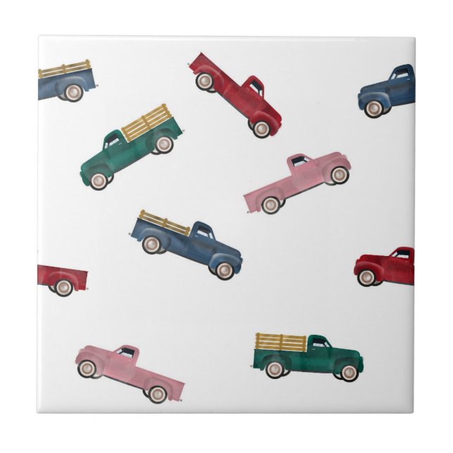Pickupa Lastbilar Cute Fordon Car Transport Boy Kakelplatta (Framsidan)