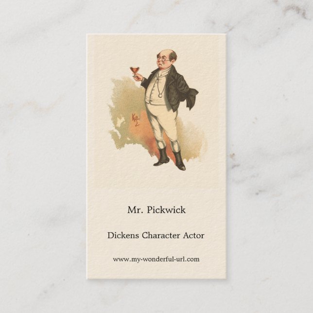 Pickwick by Kyd, Dickens' Pickwick  Visitkort (Framsida)