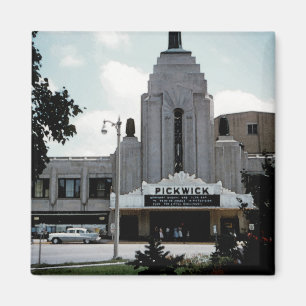 Pickwick Movie Theater Park Ridge Watercolor Art Magnet
