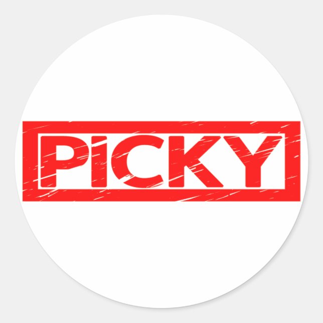 Picky Frimärke Runt Klistermärke (Framsida)