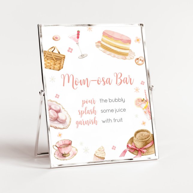 Picnic Baby Brunch Baby Shower Mamma Osa Pub Poster (Picnic Baby Brunch Baby Shower Mom Osa Bar Sign)