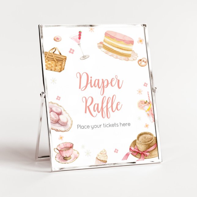 Picnic Baby Brunch Baby Shower Raffle Poster (Picnic Baby Brunch Baby Shower Diaper Raffle Sign )