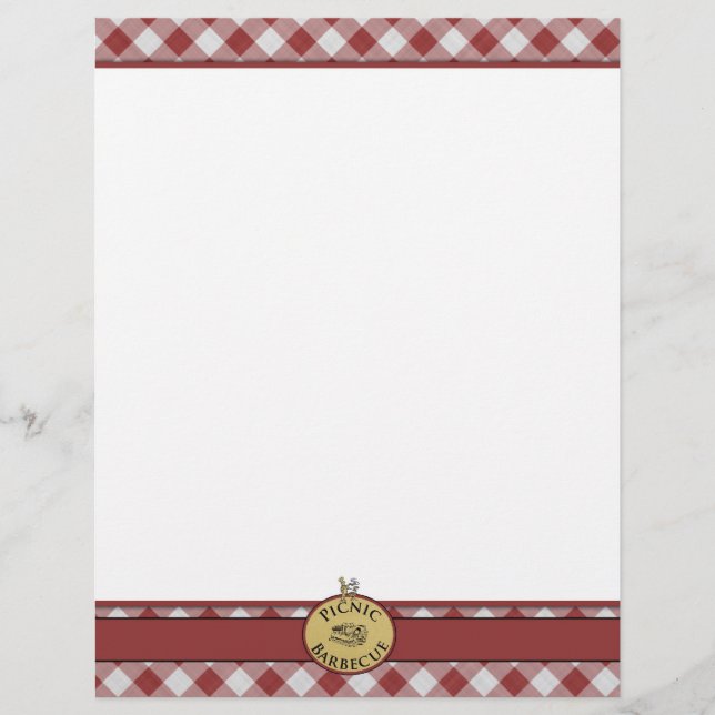 Picnic Barbecue Red Checkered Letterhead (Framsida)