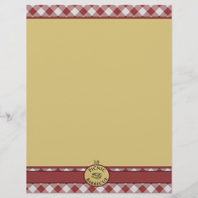 Picnic Barbecue Red Checkered Letterhead (Framsida)