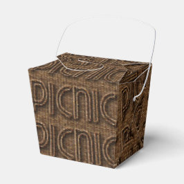 Picnic Basket Funny Wicker Typography Brown Party Presentaskar