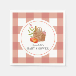Picnic Basket Red GIngham Baby Shower Pappersservett