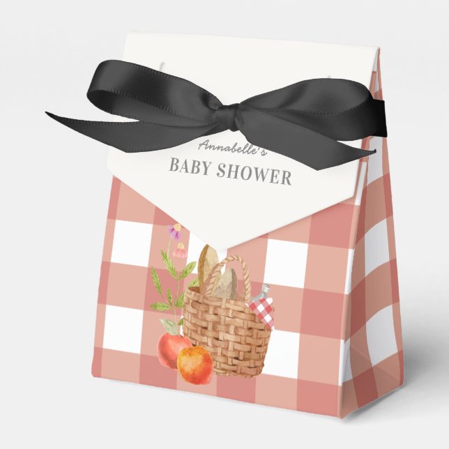 Picnic Basket Red Gingham Baby Shower Presentaskar (Framsidan Sidan)
