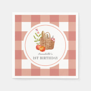 Picnic Basket Red GIngham Birthday Napkins Pappersservett