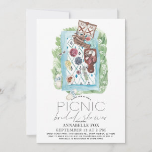 Picnic Basket Watercolor Möhippa Inbjudningar