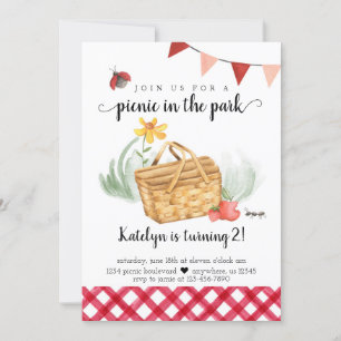 Picnic Birthday-inbjudan till flicka Inbjudningar