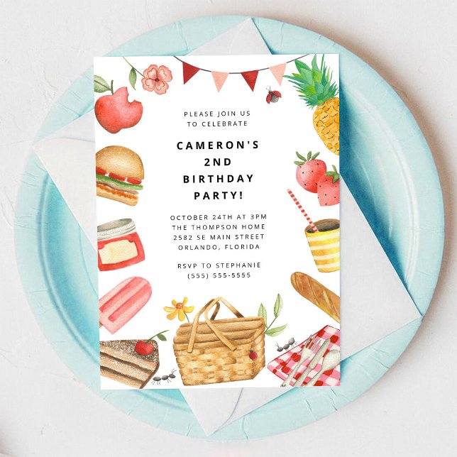 Picnic Birthday Invitation Inbjudningar (Skapare uppladdad)