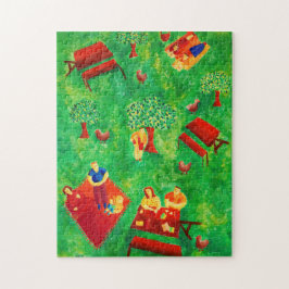 Picnic Contemporary Art Acrylic Painting Pussel