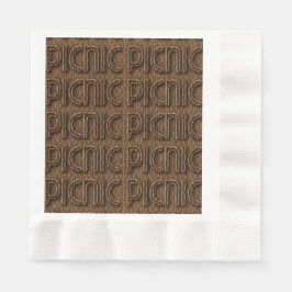 Picnic Funny Wicker Typography Papper Party Napkin Pappersservett