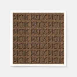 Picnic Funny Wicker Typography Papper Party Napkin Pappersservett