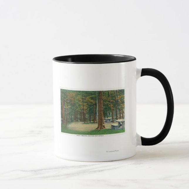 Picnic Grounds View of Saratoga Battlefield Mugg (Höger)