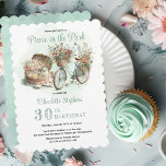 Picnic i Park Blommigt 30års födelsedag Party Inbjudningar<br><div class="desc">Söt som en bild-symbol för basket och blommigt-adorerad cykel "Picnic in the Park" 30års födelsedag Party. Sammansatt design efter Helgdag Hearts-design.</div>
