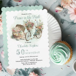 Picnic i Park-Blommigten 50:e Födelsedagsfesten Inbjudningar<br><div class="desc">Söt som bild picknic basket och blommigt-adornerad cykel "Picnic in the Park" 50:e Födelsedagsfestens utformning. Sammansatt design efter Helgdag Hearts-design.</div>
