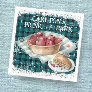 Picnic i Park Grönt Play Boys Birthday Pappersservett