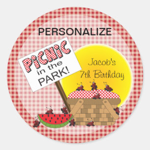 Picnic i parken TILLFÄLLE Runt Klistermärke