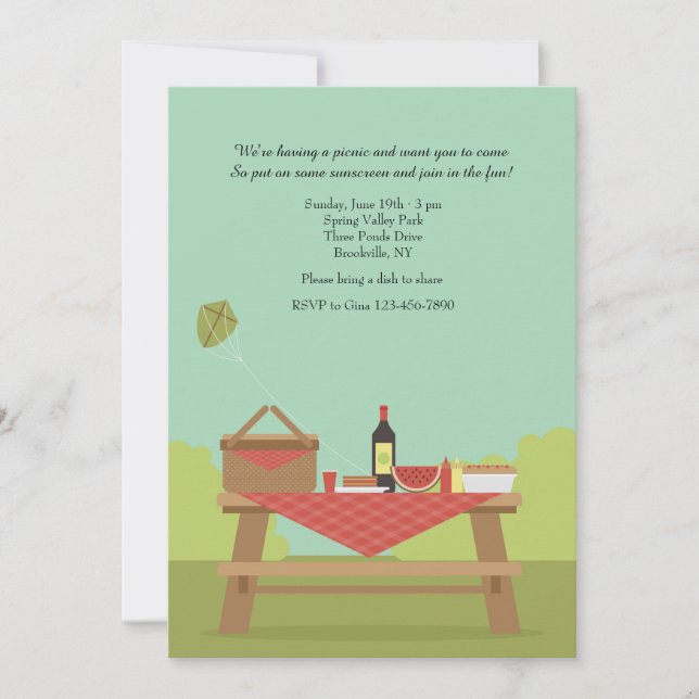 Picnic i parkinbjudan inbjudningar (Framsida)