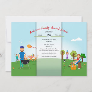 Picnic in the Park Family Stil-inbjudan Inbjudningar