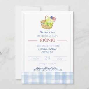 Picnic-inbjudan för minnesdag inbjudningar