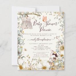 Picnic-inbjudan till budgetdagsknappen Baby Shower