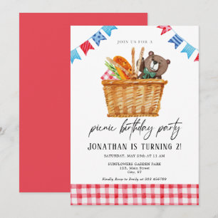 Picnic Kid Birthday-inbjudan Julkort