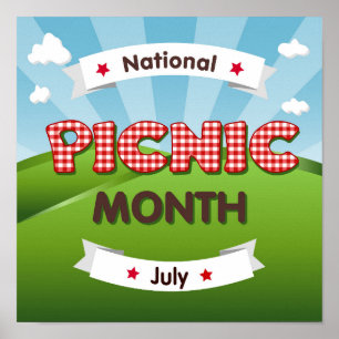 Picnic Month är juli! Poster