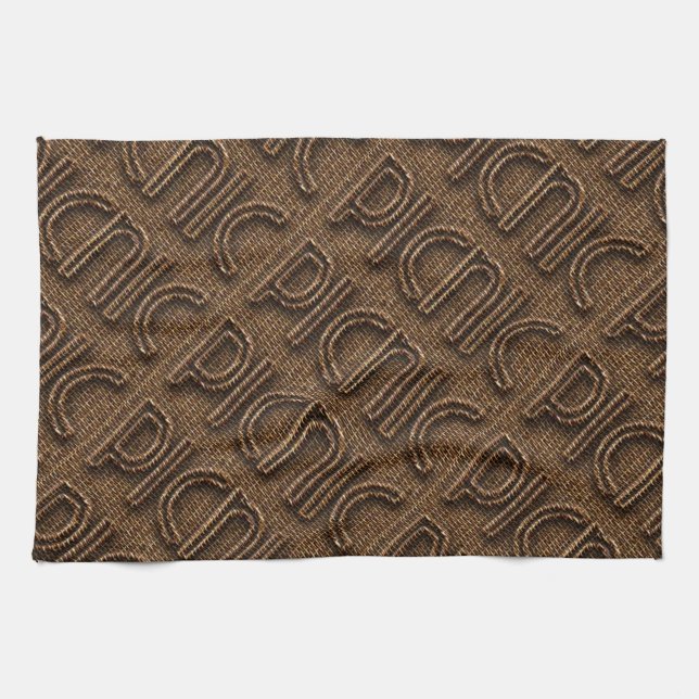 Picnic-nuny Wicker Stil Typografi Brown Kökshandduk (Horisontell)