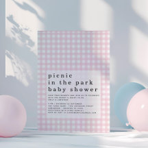 Picnic Park Rosa Gingham Baby Shower