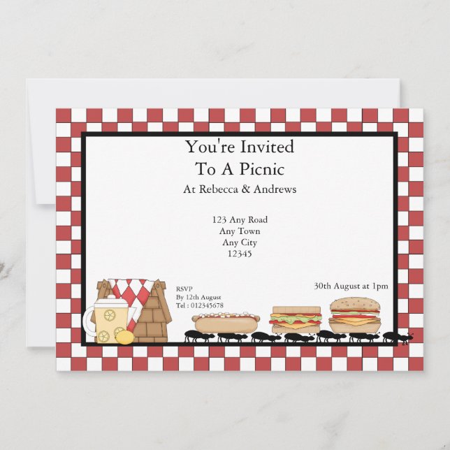 Picnic Party Inbjudningar (Framsida)