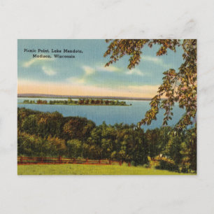 Picnic Point, Sjö Mendota, Madison, Wisconsin Vykort