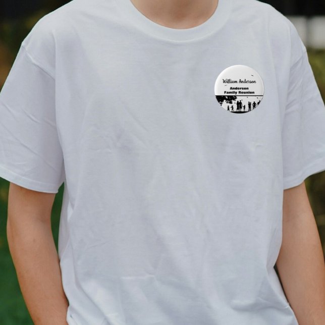 Picnic Silhuoette Family Reunion med Namn Knapp (Skapare uppladdad)