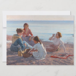Picnic Snack på stranden (italiensk sjövägscen) Kort