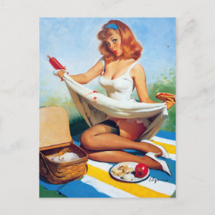 Picnic Spill Pin Up Vykort