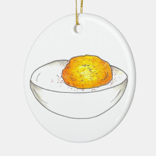 Picnic Stil Deviled Pickled Egg Julgransprydnad Keramik