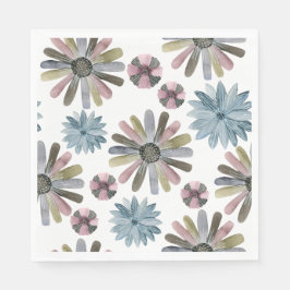 Picnic Tallrikar - Blommor Pappersservett