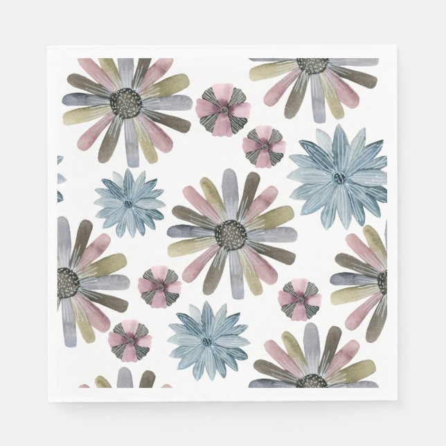 Picnic Tallrikar - Blommor Pappersservett (Framsidan)